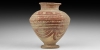 Jar with Red Linear Design Jar with Red Linear Design