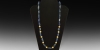 Blue Glass Bead Necklace with Gold Spacers Blue Glass Bead Necklace with Gold Spacers