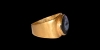 Gold Ring with Nicolo Gemstone Gold Ring with Nicolo Gemstone