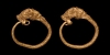 Gold Bulls Head Earring Pair Gold Bulls Head Earring Pair