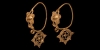 Gold Earrings with Granular Decoration Gold Earrings with Granular Decoration