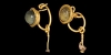 Gold Cabochon Earring Pair Gold Cabochon Earring Pair