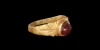 Gold Ring with Garnet Cabochon Gold Ring with Garnet Cabochon