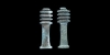 Glazed Composition Djed Pillar Amulet Pair Glazed Composition Djed Pillar Amulet Pair