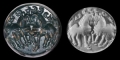 Western Asiatic Sassanian Inscribed Stamp Seal with Horses