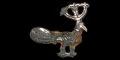 Western Asiatic Silvered Peacock Brooch