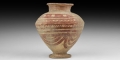 Western Asiatic Jar with Red Linear Design
