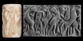 Western Asiatic Mesopotamian Cylinder Seal with Contest Scene