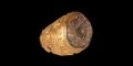 Burmese Gold Amuletic Bead with Mosaic Glass Cabochon