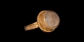 Viking Gold Ring with Crystal Cabochon
