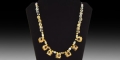 Greek Gold and Agate Bead Necklace