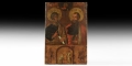 Greek Painting with Saints and Benediction Scene