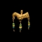 Sassanian Gold Bird Pendant with Bead Drops