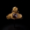 Western Asiatic Gold Ring with Cabochon and Cross Pyxis
