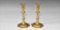 Post Medieval Bronze Candlestick Pair