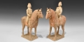 Chinese Tang Horse Soldier Pair