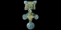 Anglo-Saxon Gilt-Bronze Lozenge-on-Bow Square-Headed Brooch
