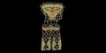 Egyptian Beaded Mummy Mask with Scarab and Figures