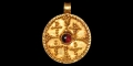 Post Medieval Gold Pendant with Garnet and Crosses