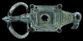 Gothic Silver-Gilt Eagle Buckle with Garnets