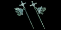 Viking Bronze Pin Set with Silver Appliqués
