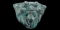 Roman Bronze Bacchus Appliqué with Glass Eyes