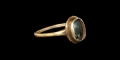 Medieval Gold Ring with Jet Cabochon