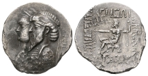 Kings of Elymais, Kamnaskires III, with Anzaze Fourrée Tetradrachm. Kings of Elymais, Kamnaskires III, with Anzaze Fourrée Tetradrachm.