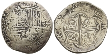 Bolivia, Colonial (as Alto Peru). Felipe II, King of Spain AR 8 Reales. Bolivia, Colonial (as Alto Peru). Felipe II, King of Spain AR 8 Reales.