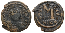Justinian I AE 40 Nummi or Follis. Justinian I AE 40 Nummi or Follis.