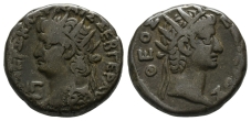 Nero, with Divus Augustus, BI Tetradrachm of Alexandria, Egypt. Nero, with Divus Augustus, BI Tetradrachm of Alexandria, Egypt.