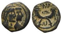 Nabataea, Aretas IV, with Shaqilat, AE 19mm. Nabataea, Aretas IV, with Shaqilat, AE 19mm.