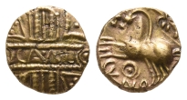 Celtic Britannia. Catuvellauni, Cunobelin AV Quarter Stater. Celtic Britannia. Catuvellauni, Cunobelin AV Quarter Stater.