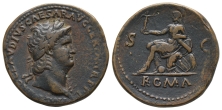 Reproduction of a Nero AE Sestertius. Reproduction of a Nero AE Sestertius.