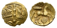 Celtic Britannia. The Trinovantes AV Quarter Stater. Celtic Britannia. The Trinovantes AV Quarter Stater.