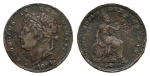 Great Britain. Hanover, George IV AE Third-Farthing. Great Britain. Hanover, George IV AE Third-Farthing.