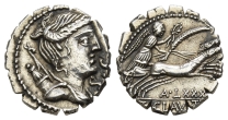 Ti. Claudius Ti. f. Ap. n. Nero AR Serrate Denarius. Ti. Claudius Ti. f. Ap. n. Nero AR Serrate Denarius.