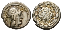 M. Caecilius Q. f. Q. n. Metellus AR Denarius. M. Caecilius Q. f. Q. n. Metellus AR Denarius.