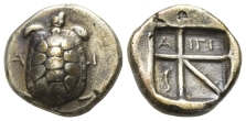 Electrotype of an AR Stater of Aegina. Electrotype of an AR Stater of Aegina.
