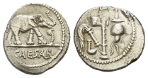 The Caesarians, Julius Caesar AR Denarius. The Caesarians, Julius Caesar AR Denarius.