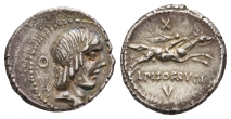 L. Calpurnius Piso Frugi AR Denarius. L. Calpurnius Piso Frugi AR Denarius.