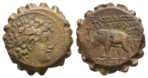 Seleukid Empire, Antiochos VI Dionysos AE Serrate. Seleukid Empire, Antiochos VI Dionysos AE Serrate.
