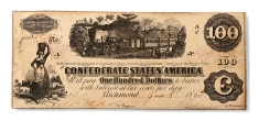Confederate States of America, One Hundred Dollars T40. Confederate States of America, One Hundred Dollars T40.