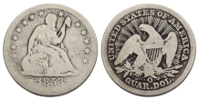 United States of America AR Seated Liberty Quarter Dollar or 25 Cents. United States of America AR Seated Liberty Quarter Dollar or 25 Cents.