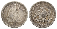 United States of America AR Seated Liberty Quarter Dollar or 25 Cents. United States of America AR Seated Liberty Quarter Dollar or 25 Cents.