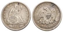 United States of America AR Seated Liberty Quarter Dollar or 25 Cents. United States of America AR Seated Liberty Quarter Dollar or 25 Cents.