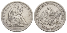 United States of America AR Seated Liberty Half Dollar or 50 Cents. United States of America AR Seated Liberty Half Dollar or 50 Cents.