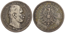 German States. Prussia (Kingdom), Wilhelm I AR 5 Mark. German States. Prussia (Kingdom), Wilhelm I AR 5 Mark.