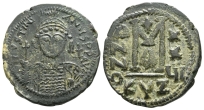 Justinian I AE 40 Nummi or Follis. Justinian I AE 40 Nummi or Follis.