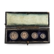 Great Britain. Saxe-Coburg-Gotha, Edward VII AR Maundy Money Set. Great Britain. Saxe-Coburg-Gotha, Edward VII AR Maundy Money Set.